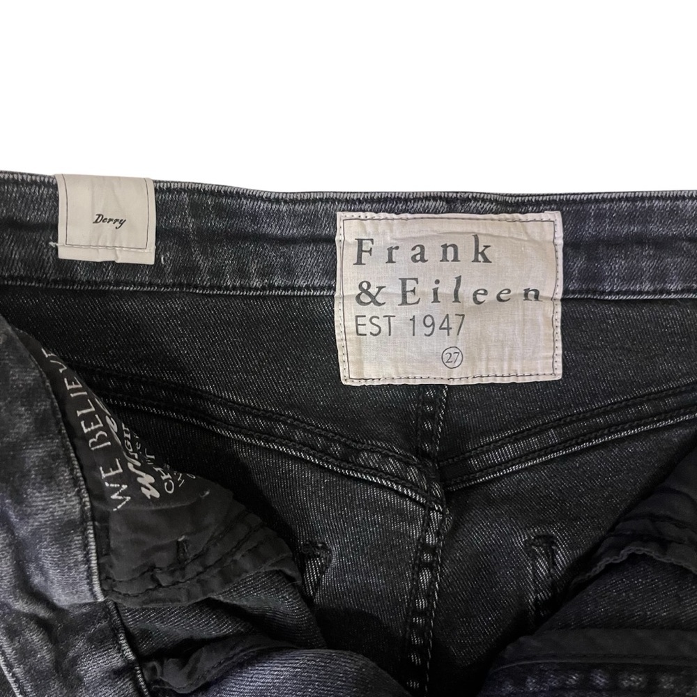 Frank & Eileen Derry Signature Slim Straight Washed Black Raw Hem Jeans Size 27 - Picture 8 of 14